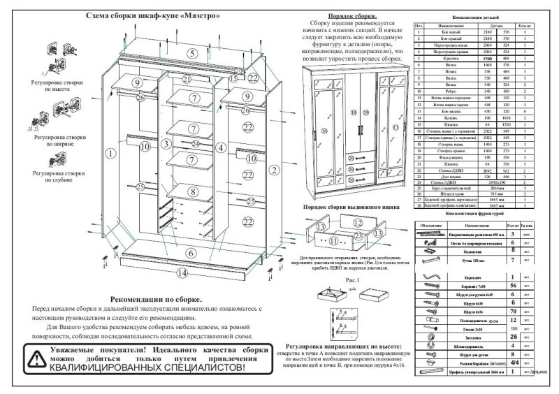 Шкаф маэстро инструкция по сборке