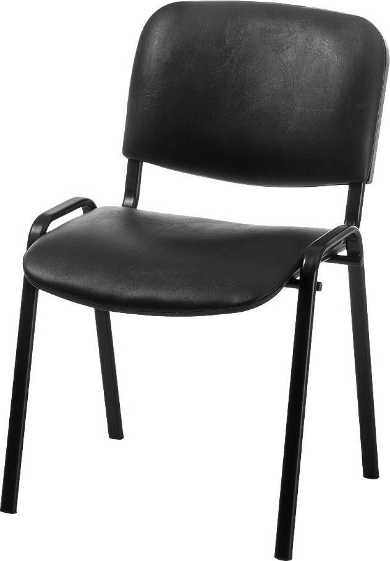Изо-м стул (кожзам PV-1 черный, каркас хром) (мек ко ВОМВ)